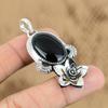 Womens day Deal Sterling Silver Root Chakra Black Onyx Stone Wife Flower Pendant