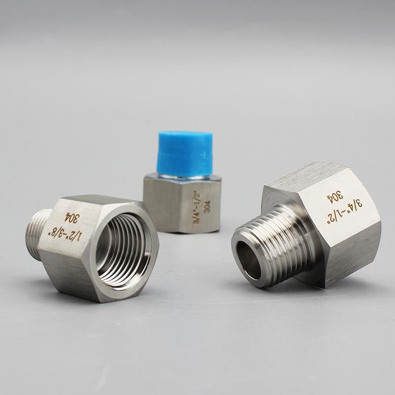 AW® 304 Stainless Steel Hex Adapters Connector Female To Male Pipe Fitting Thread BSP 1/8"1/4"3/8"1/2"3/4"High Pressure 6000psi