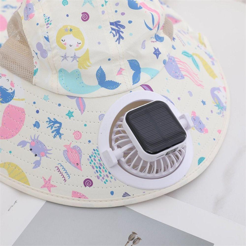 USB Charging Children Solar Fan Hat Anti-UV Sun Hat New Bucket Hat  Summer