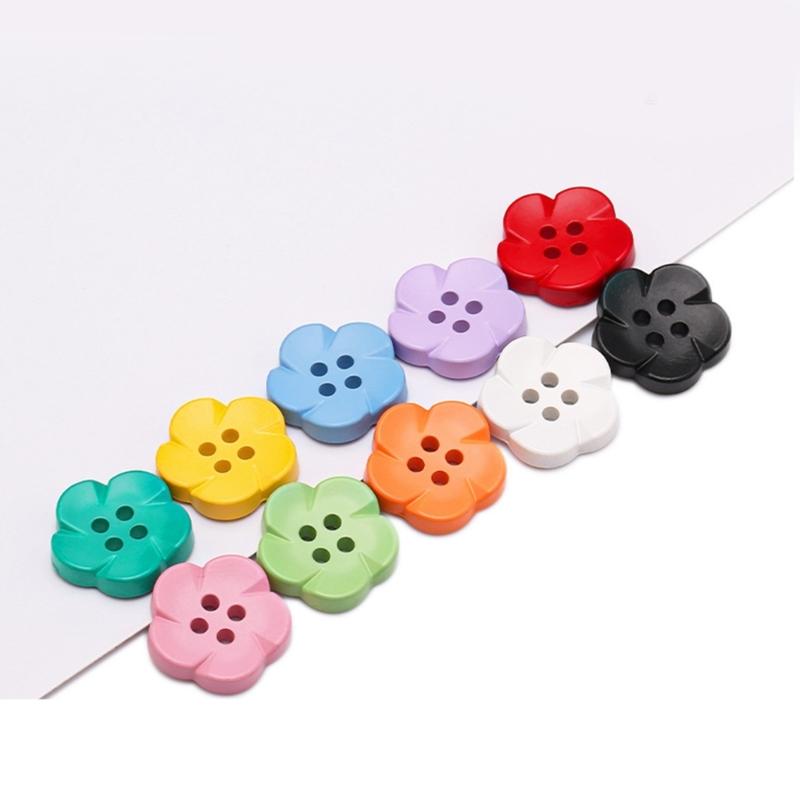 10 Stück Harzknöpfe Nähknöpfe Blumenform Knöpfe 4-Loch Knöpfe für Pullover Jacken Hosen Basteln Ersatz