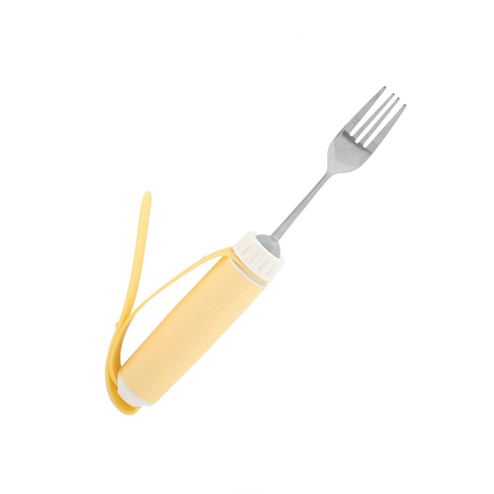 Silicone Handle Anti Tremor Fork Metal Main Adaptive Fork Disabled Utensils Home Nursing Care
