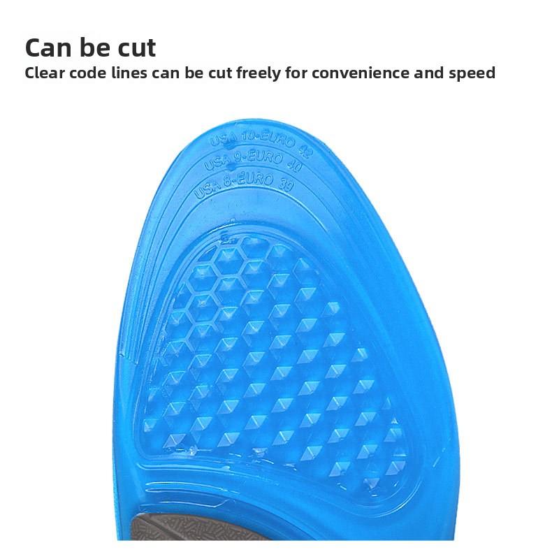 TPE Three-color Full-pad Men's and Women's Thickened Soft Massage Sports Insole High Elastic Shock Absorption Non-slip Foot Insole