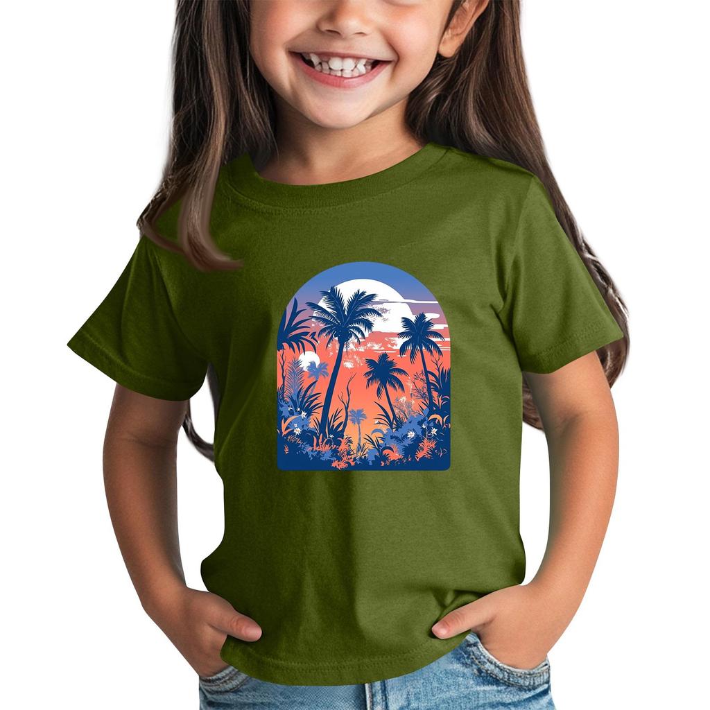 Camisetas para niños y niñas pequeñas Camisetas de manga corta estampadas para niños y niñas