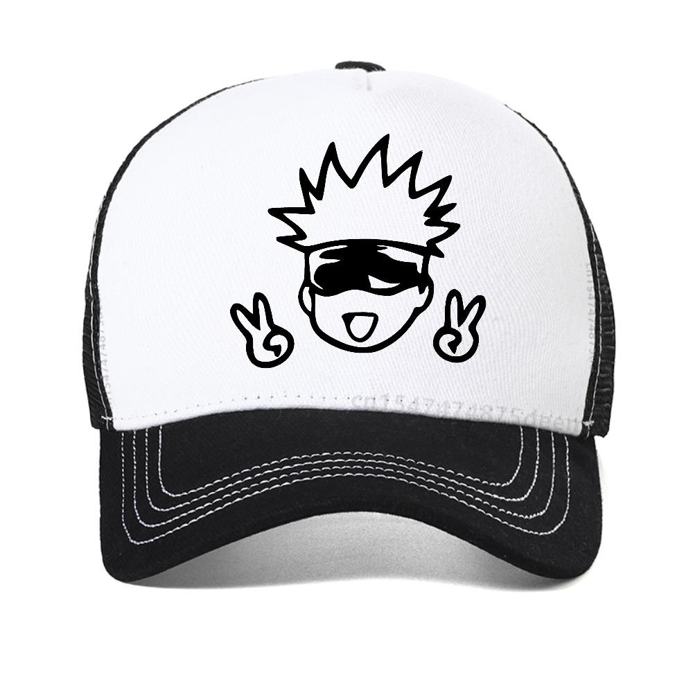 Gojo Satoru Tops Yuji Itadori Graphic baseball cap Manga Japanese Anime Jujutsu Kaisen caps Breathable mesh snapback hat