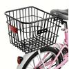 Bike Rear Basket With Rear Light Bicycle Rear Seat Storage Basket Metal Large Rear Cycle Rack Frame Cycle Rear Shelf For Cycling