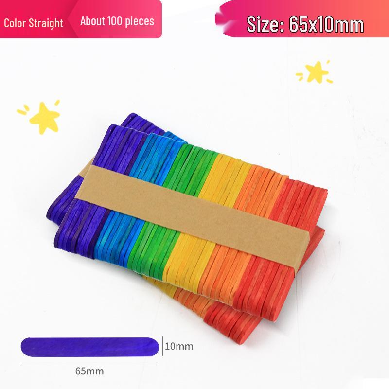 Natural Birch Wood Ice Cream Sticks, 50-Pack for DIY Models and Beauty Mixing