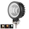 LED Arbeitsleuchte 6000K 30W Wasserdicht Runde Angel Eyes Lampe für Auto ATV Boot Offroad-Fahrzeug(Bernsteinfarbenes Licht )