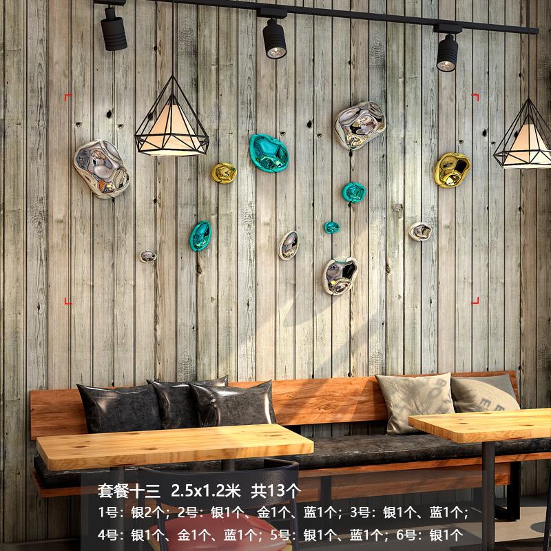 Light luxury wall decoration Creative electroplated stone wall decoration Modern handicraft Shopping mall hotel wall pendant