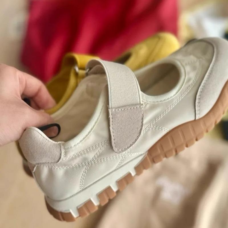 Leather platform Mary Jane shoes Velcro women's shoes summer new sports and leisure shoes versatile flat shoes