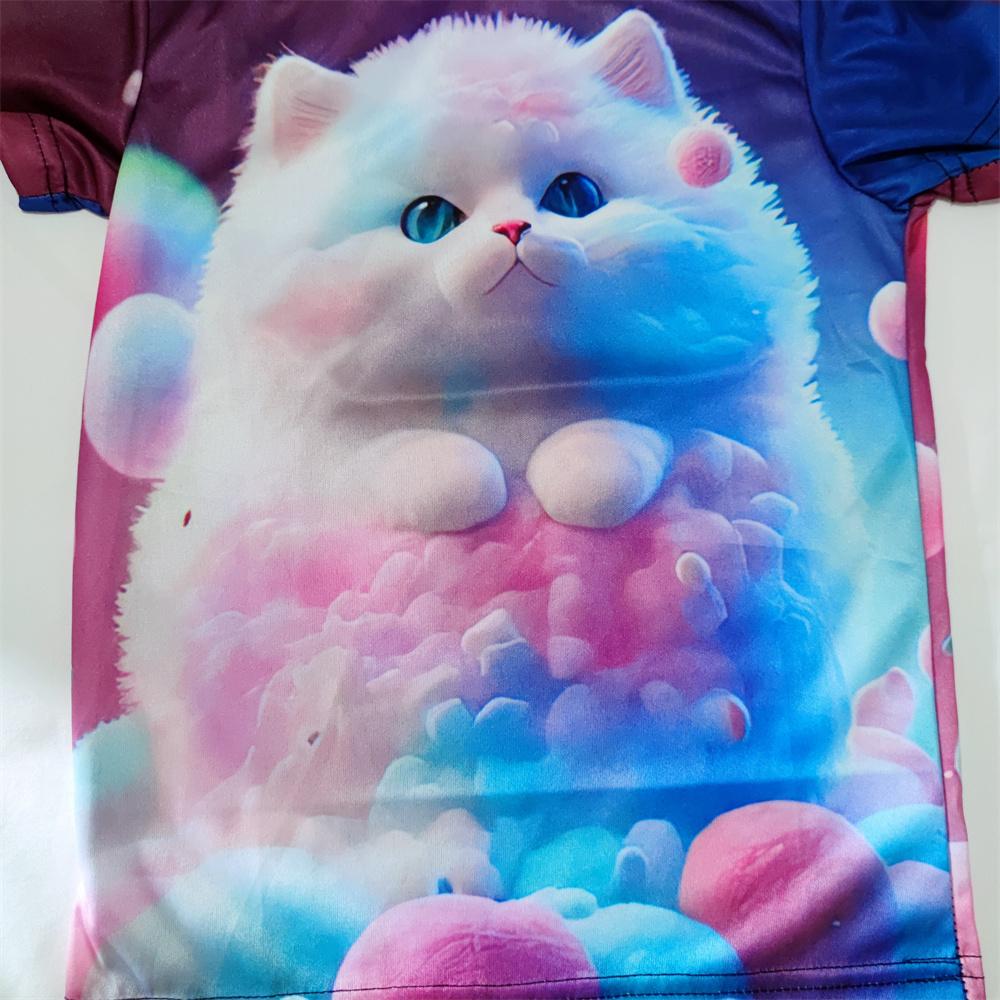 Children's Autumn Clothes For Teenagers Cute Dog Cat 3d Printed Child Boys Girl Clothing From 8 To 10 Years Kid Tee Shirt