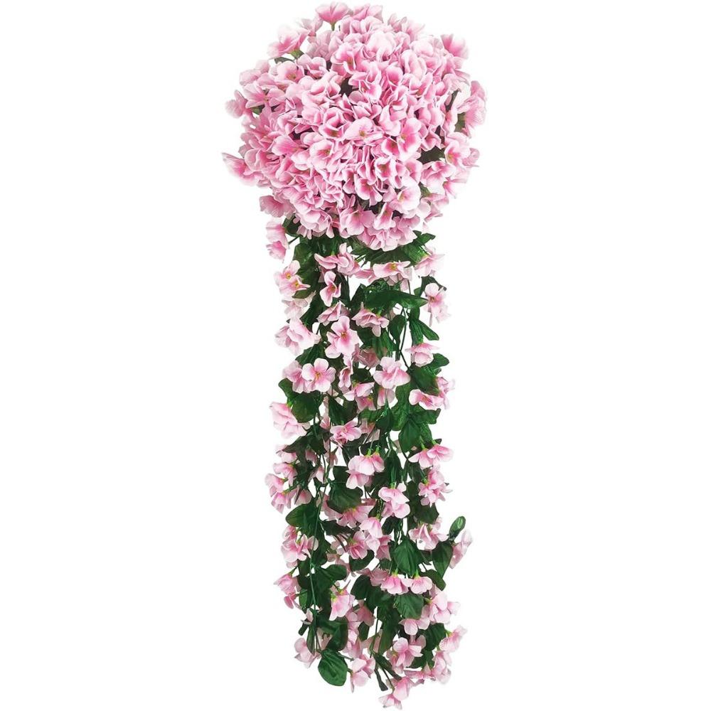 Petal Design Long Vine Roses Flower Rattan Faux Hanging Violets  Fall Decoration