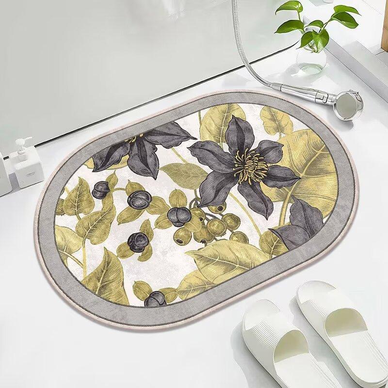 Floor mat, toilet mat, diatom mud, bathroom floor mat, water-absorbing non-slip carpet, bathroom door foot mat