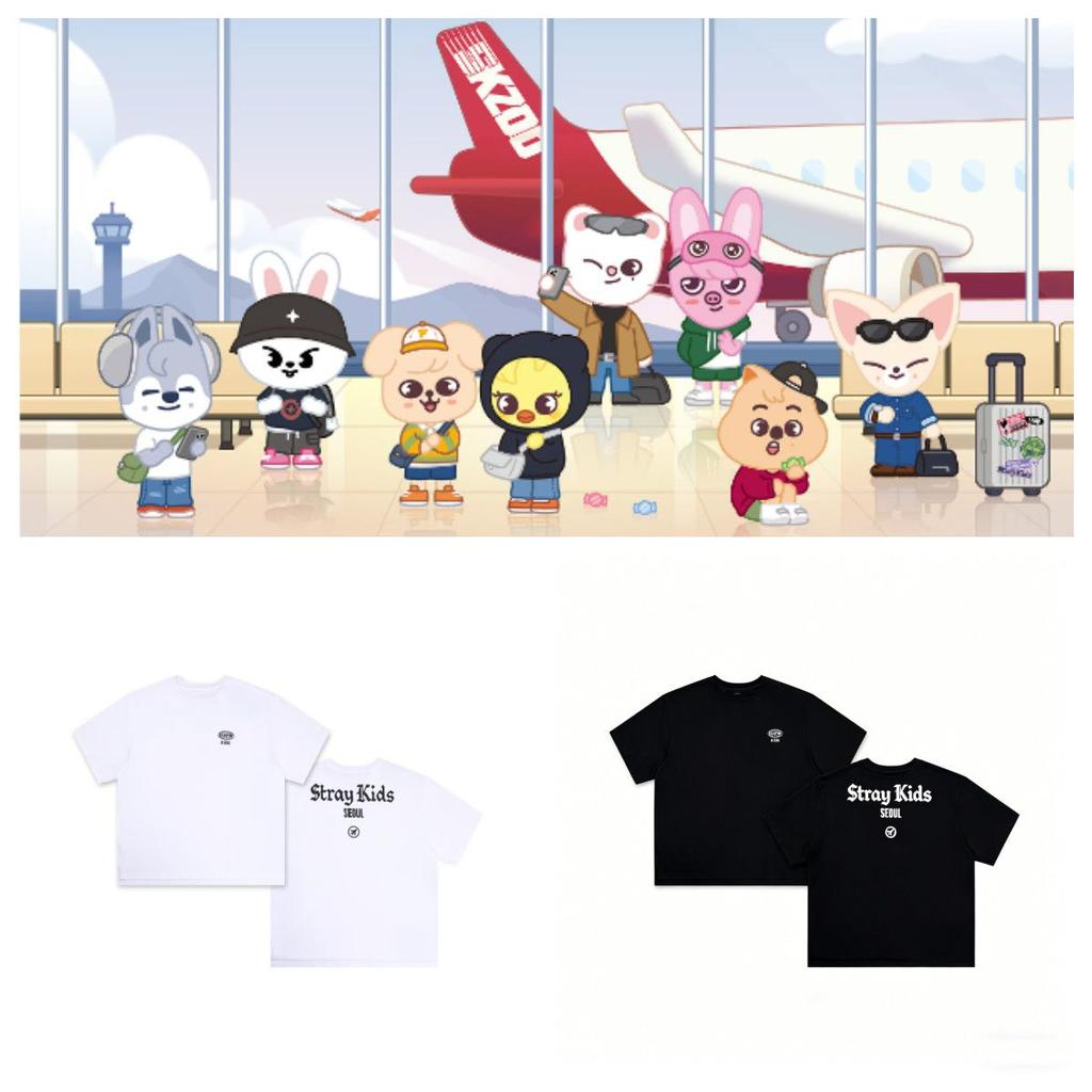 Stray Kids 2026 fm oficial camiseta mismo estilo Verano Moda Kpop