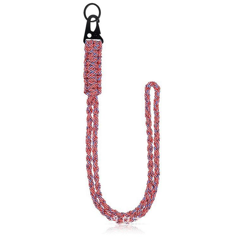 Strapazierfähiges Paracord-Schlüsselband, 7-adriges Umhängeband für den Außenbereich, Halskette, Schlüsselanhänger, geflochtenes Schlüsselband mit Metallclip, Schlüsselring