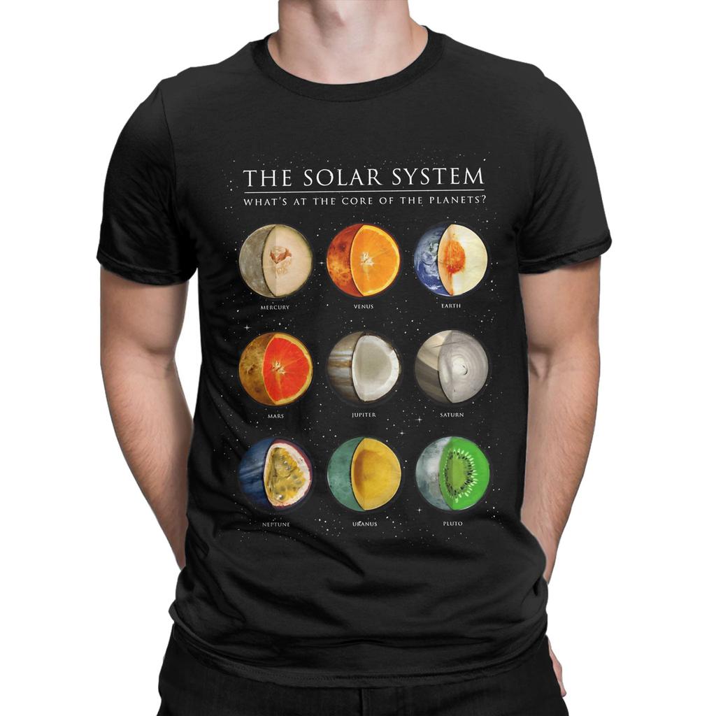 The Solar System T Shirt Summer  Leisure TShirts Man Cotton Crew Neck Oversized Tees ShortSleeved Y2K Funny Tops