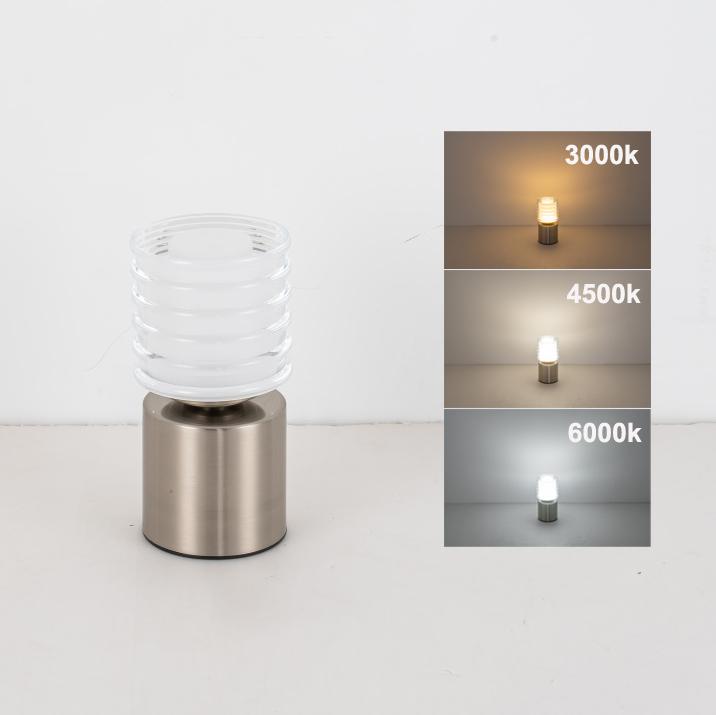 

GGbingo Metal LED Table Lamp Rechargable Night Light Portable USB Charging Touch Bedside Table Lamp Living Room Decoration Lamp 0-5W серебряный