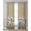 Flowers Tulips Translucent Drapes for Bedroom Space Living Room Decoration Window Opening Drape for Kitchen Area Tulle Voile Organza Drapes