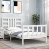 VidaXL Bed Frames and Headboard White 100x200 Cm Solid Wood 3191962