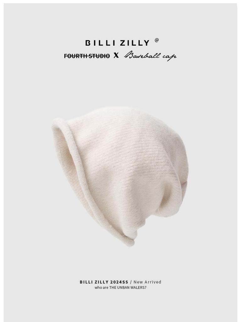 Women's Large Head Beanie: Autumn/Winter Breathable Loose Knit Hat for a Slimming Look.