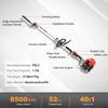 6-in-1 Multi-Functional Trimming Tools Gas Hedge Trimmer 52CC Weed Eater