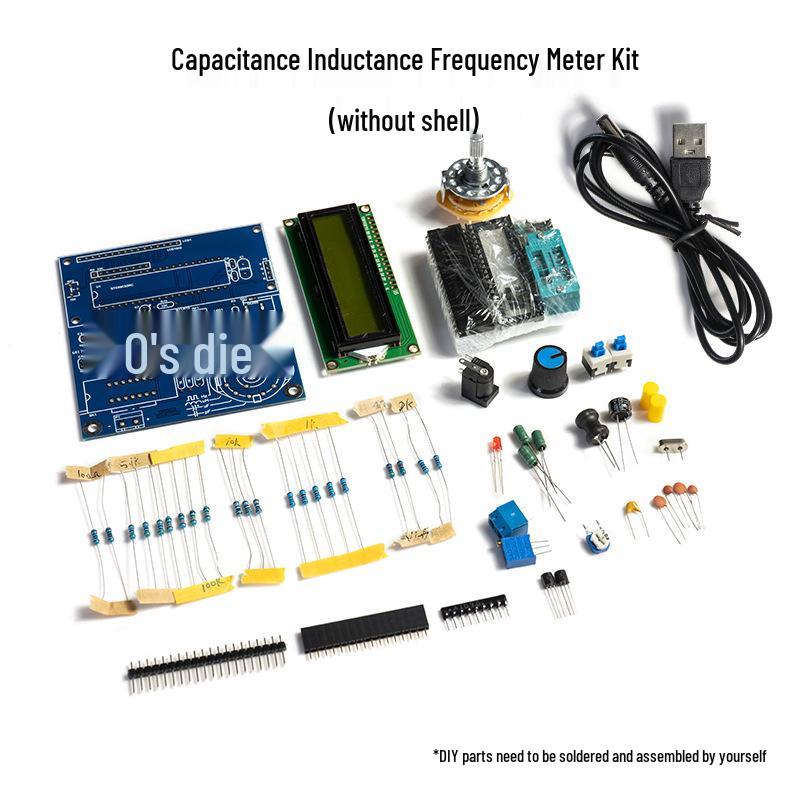 Capacitance & Inductance Meter Frequency Tester DIY Kit - 51 Single-Chip Circuit Board for Soldering Practice