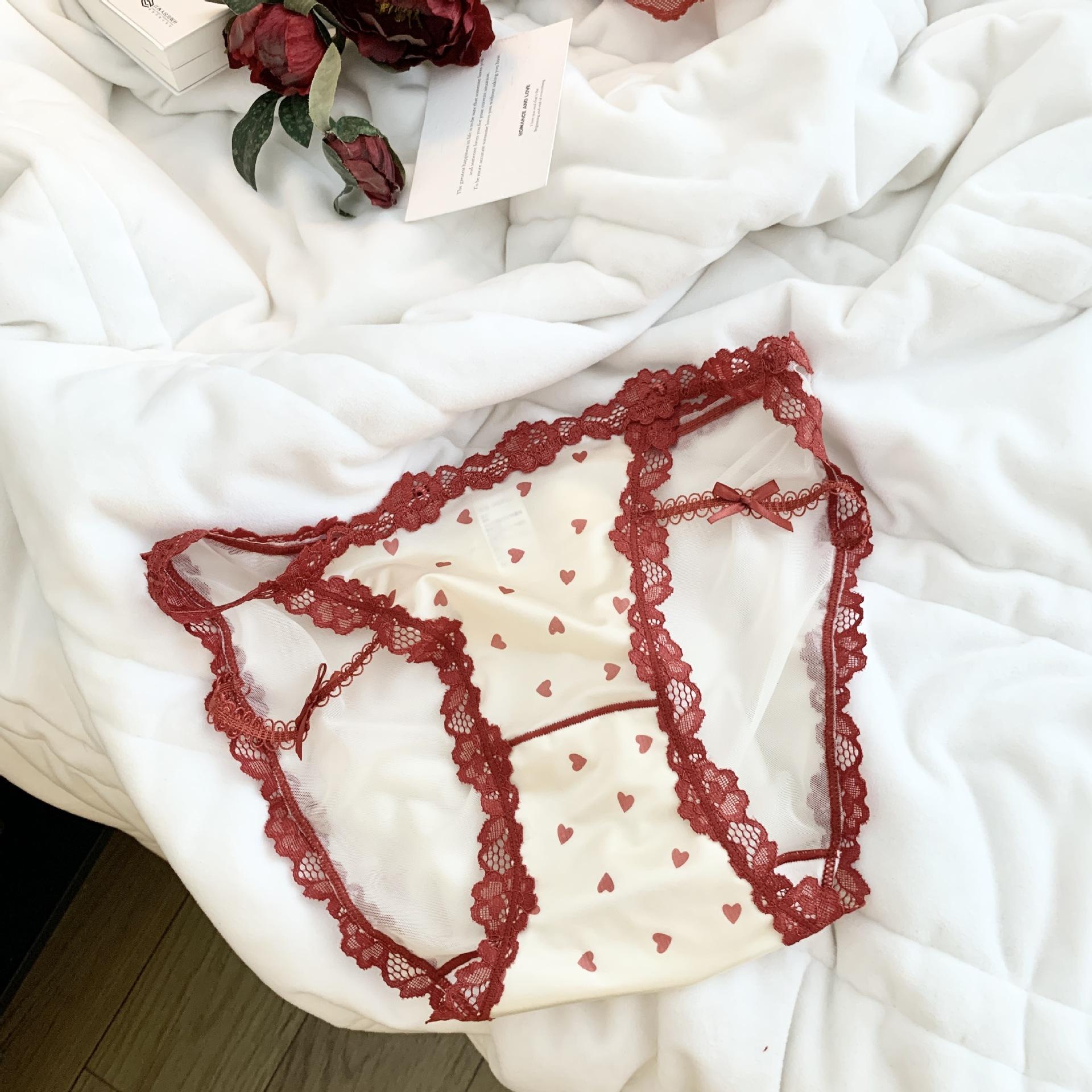 

Женские весенне-летние сексуальные трусики с красным принтом, кружевные, с вырезами, с низкой посадкой XL