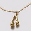 Hustad 237 Gold Flower Ball Necklace _ 925 Silver / 14k Gold Flower Ball Necklace