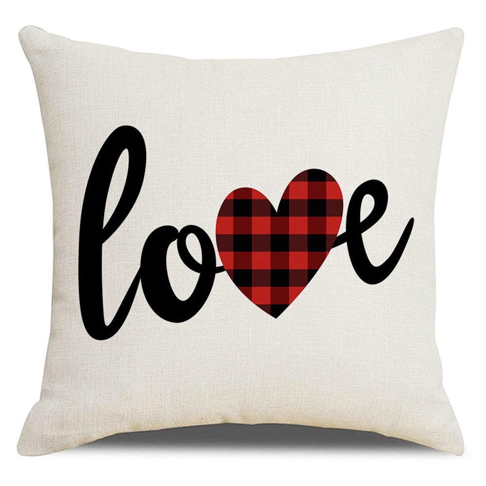 Valentine's Day Pillow Cover New Letter Love Sofa Cushion Cover Short Plush Cushion Pillow