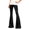 Women's Fashionable Color Vintage Velvet Flare Pants High Waist Stretchy Pant Casual Bell Bottom