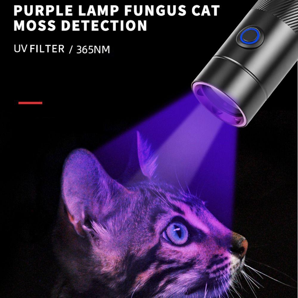 IPX4 Waterproof 365nm Purple Light Lamp Shockproof Blood Tracking Light UV Flashlight  Resin Curing