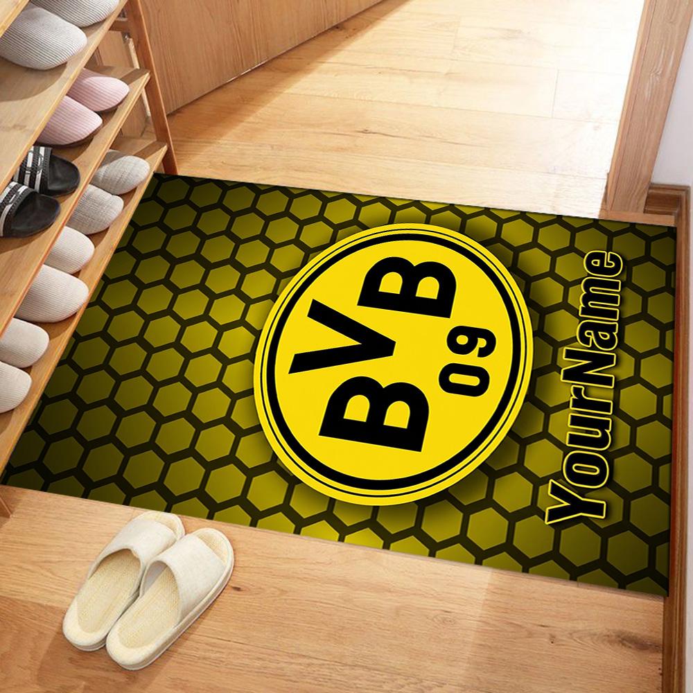 Borussia Dortmund Personalized Name Floor Rug Office Rug Perfect for Hallway Dining Room Dormitory Playrooms Antislip Carpet Decorate Offices