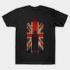 Men Black Print T-shirt 10Th In Union Jack No-Cut Transfer Paper Print Cotton Tshirt