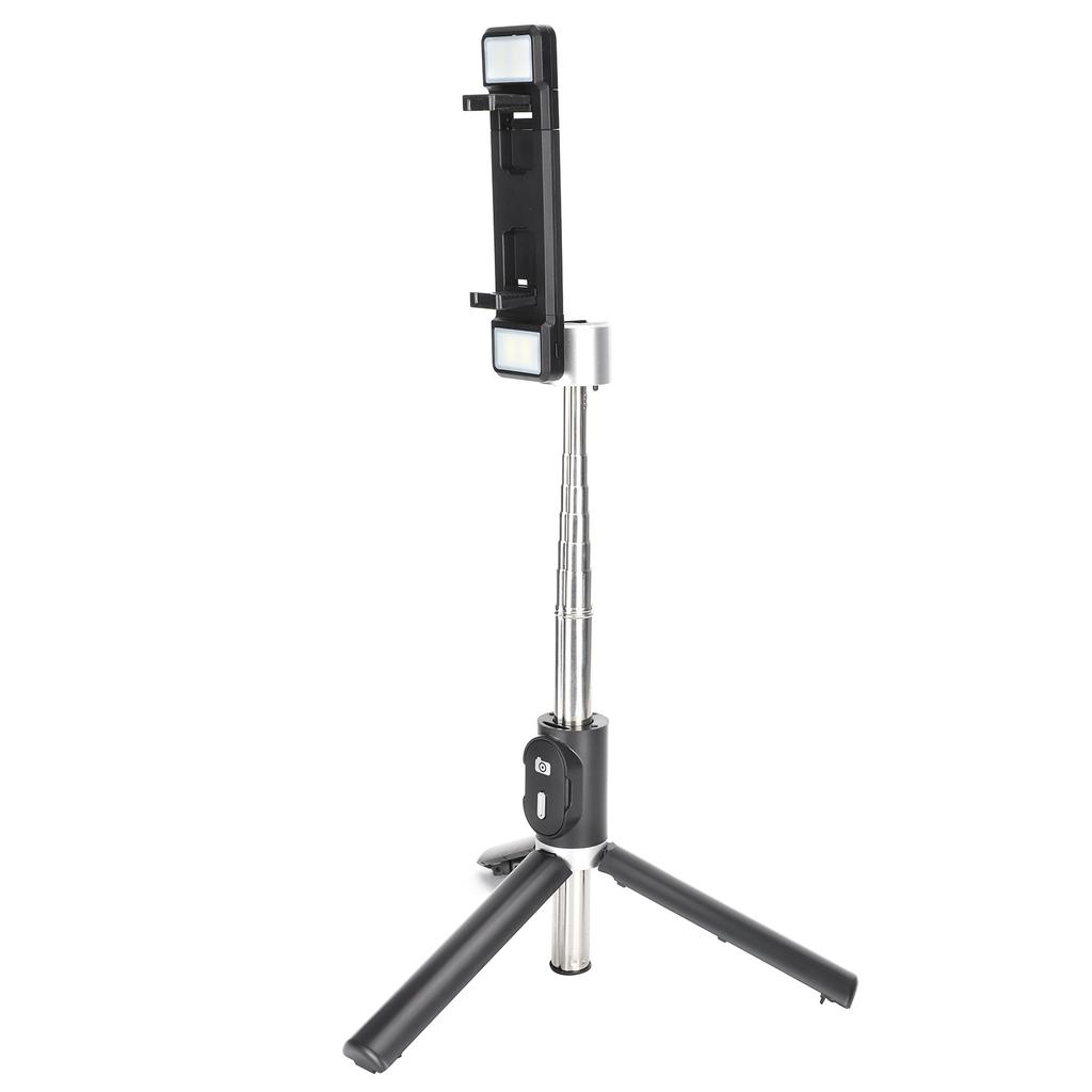 Tripod Selfie Stick with Light Mobile Phone Wireless Bluetooth Foldable Mini StandBlack