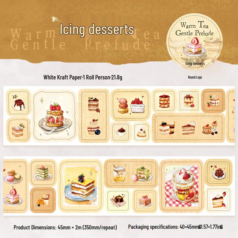 Ketchup Girl Tea House Die-Cut Washi Tape - Warm Tea Light Series DIY Journal Stickers