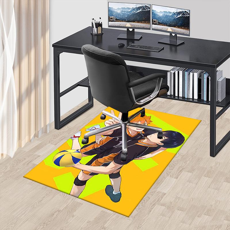 

1pc Hinata Shoyo and Kageyama Tobio Volleyball Anime Chair Mat - Office Desk Pad with Cartoon Design, Non-Slip Carpet for Home Decor, Suitable for All 60cm by 90cm