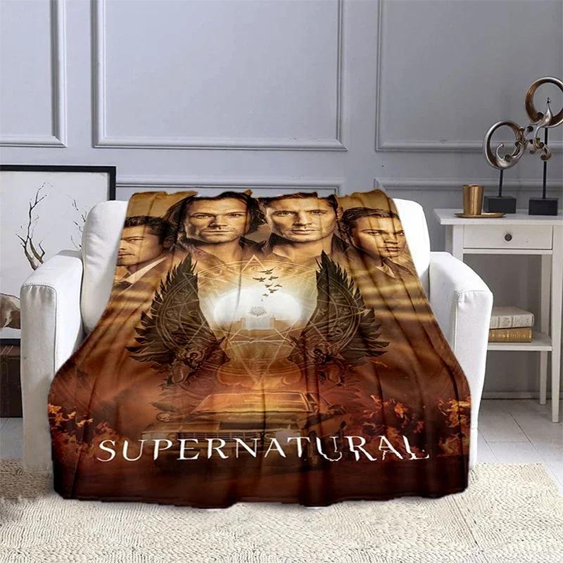 Movie Supernatural – Evil Power bedruckte Decke, modische warme Flanschdecke, Picknickdecke, Bettdecke, Geburtstagsgeschenk