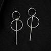 Metal Tassel Earrings for Women Long Circle Dangle Earrings Geometric Round Drop Earrings Brief Jewelry pendientes
