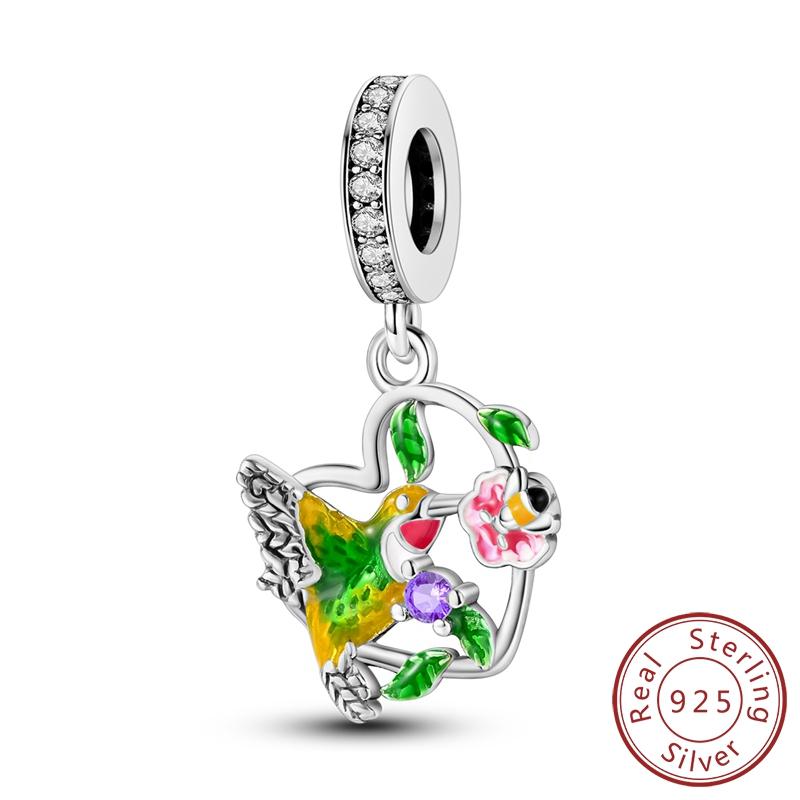 Real Copper Zircon Butterfly Travel Pendant Charms Beads Fit Original Mula Necklace Bracelet Women Jewelry