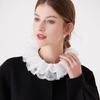 Delicate Double Layer Lace Detachable Collar And Removable False Sleeve Set For Blouses Dresses Adjustable Tie Design