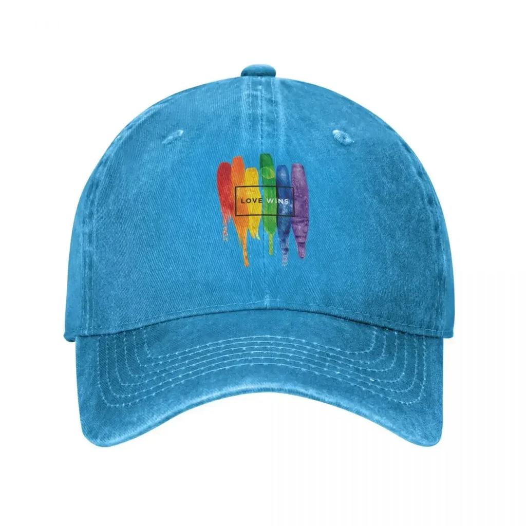 Fashion Baseball Cap Snapback Hats LGBT Rainbow Summer Autumn Cap Hats Gay Pride Washed Denim Casquette Vintage