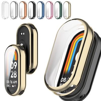 Coque TPU plaquée pour Xiaomi Mi band 9 10 Smart Band Protecteur d'écran Couverture en verre pour Xiaomi Band 9 Coque