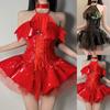Sexy Women Nightdress Patent Leather Trim Cosplay Costume Oil Shiny Short Dress Tight Up Backless Outfits Hot Club Nightwear