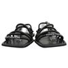 Great LOUIS VUITTON Sandals Black Leather Women 36.5 Used