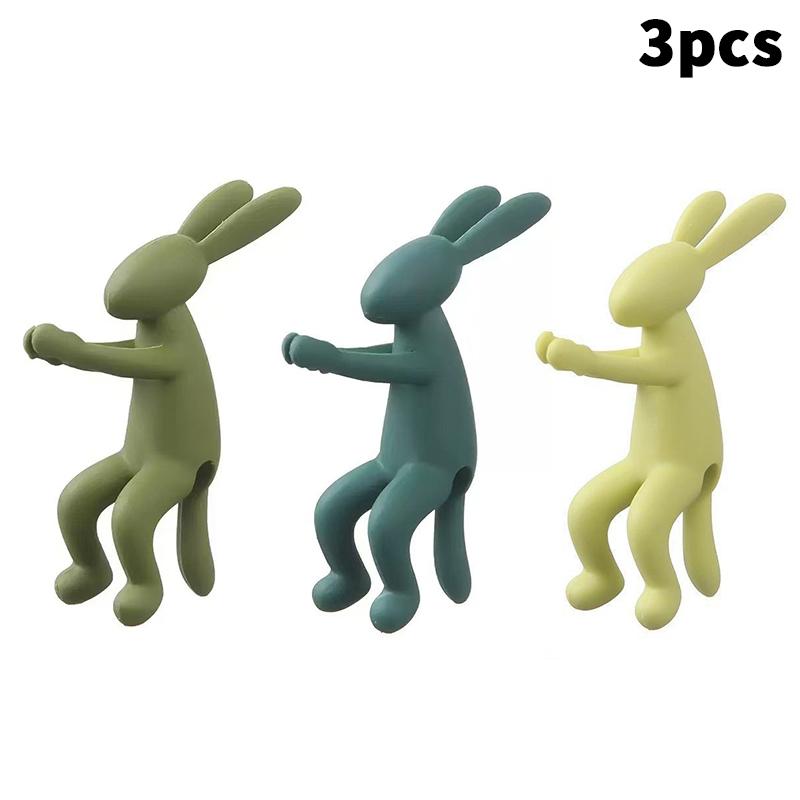 3Pcs Cute Rabbit Monkey Plant Stakes Plant Support Stand Hydroponic Stabilizer Plastic Holders For Seedlings Stems And Cuttings