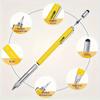 6-in-1 Heavy-Duty Multitool Pen - Water-Resistant, Retractable, Metal Construction With Medium Point, Ballpoint Pen, Ruler, Stylus, Level, Screwdriver