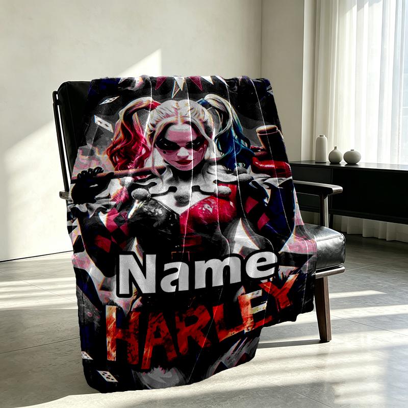 Custom Name Personalized Superhero Print Blanket, Home Decor, Bedroom, Sofa, Camping, Couch, Gifts for Birthday Christmas