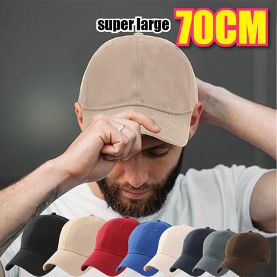Big Size Xxl 70Cm Baseball Cap Unisex Solid Color Men'S Oversize Adjustable Snapback Women Gorros Plus Size Summer Golf Cap