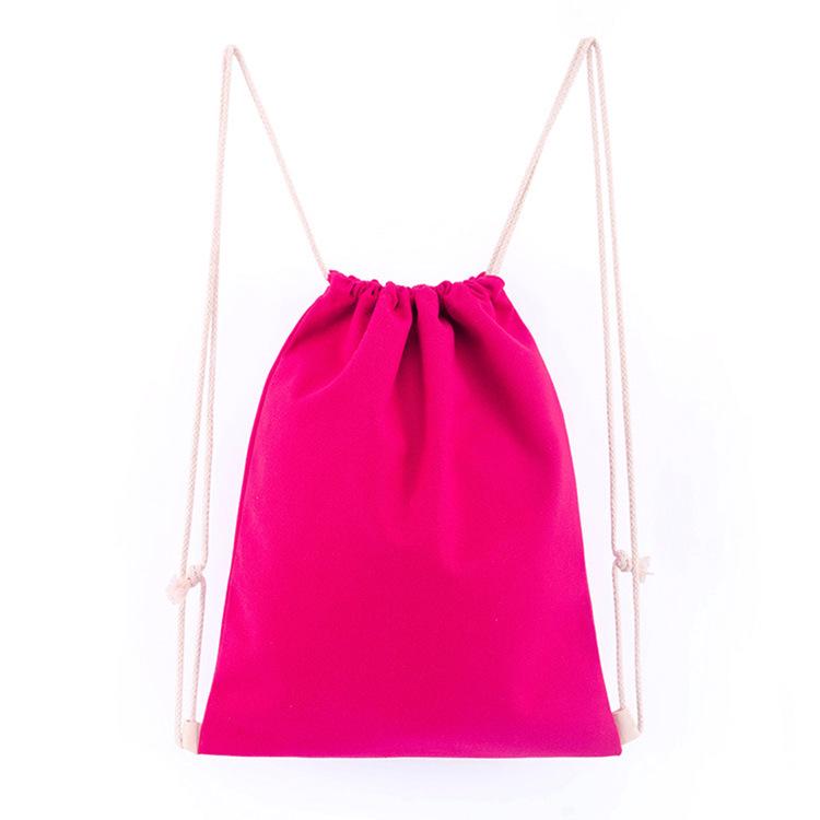 New Arrival Eco-Friendly Canvas Drawstring Backpack - Blank Color Cotton Rope Design