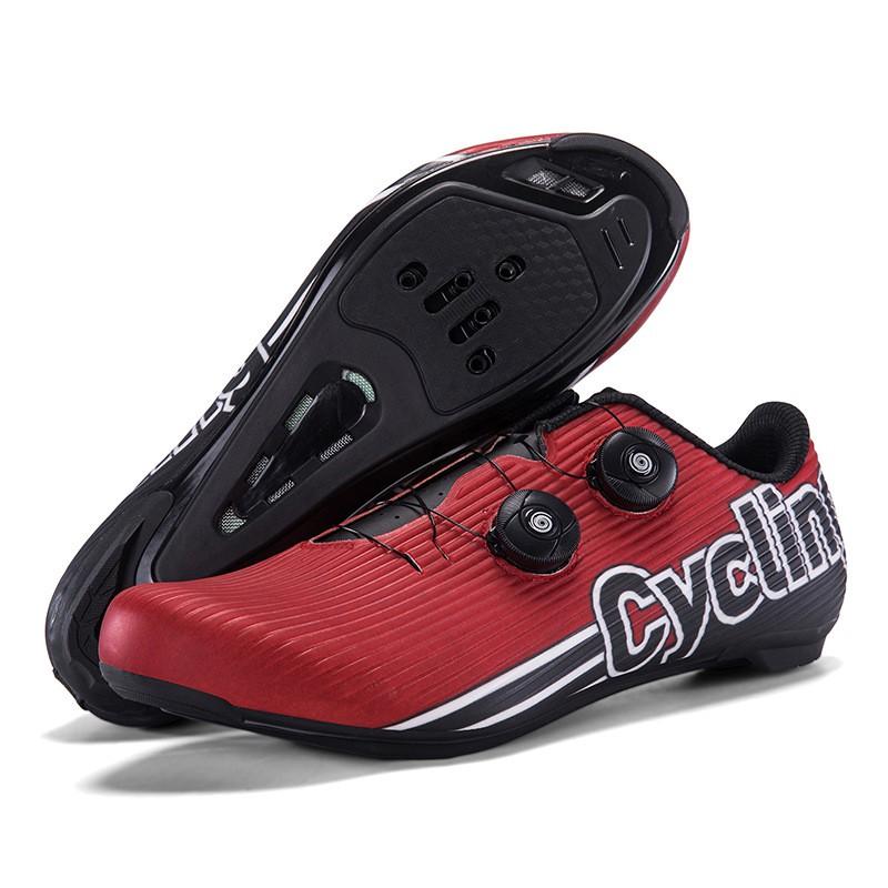 Mens Road Cycling Shoes With Cleat Compatibility Hard Sole MTB Bike Pedal Lock Breathable Lightweight
