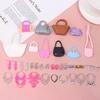 1set Dollhouse Electroplated Crown Necklace Earstuds Bracelets Earrings Pendant Pack Accessories Dressing Princess Doll Jewelry